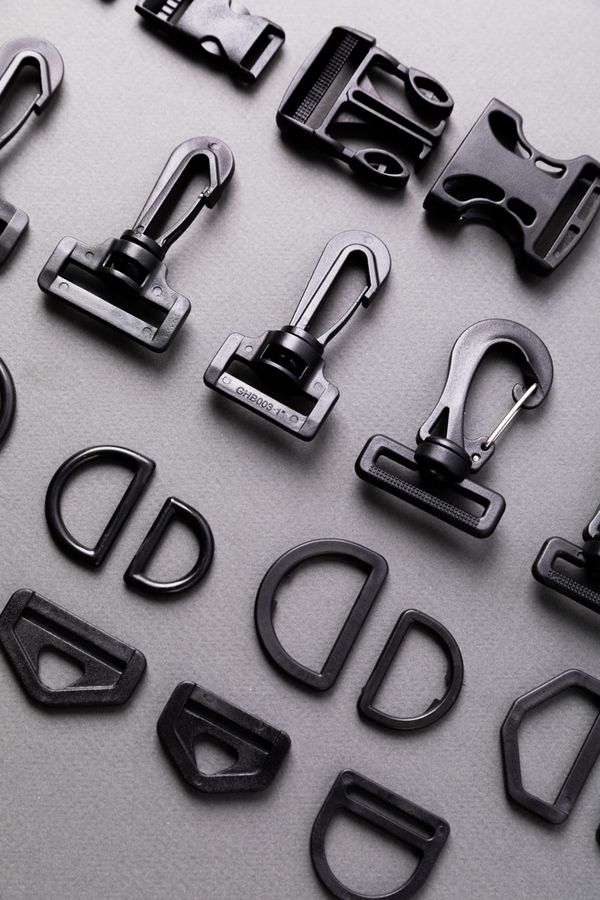 Полукольцо пластик 32 мм, 100 шт, черный, Gamma DRD002