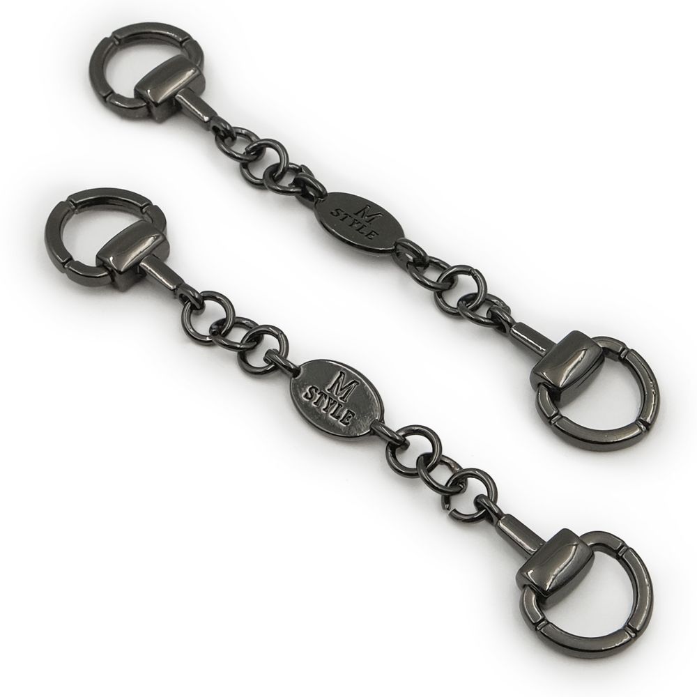 Вешалка-цепочка для одежды 80х14 мм, металл, черный никель, 10 шт, ГД15092