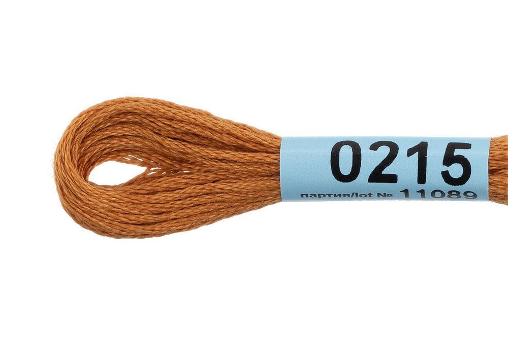 Мулине Gamma 100% хлопок, цв.0215 золотисто-коричневый, 24 мотка по 8 метров