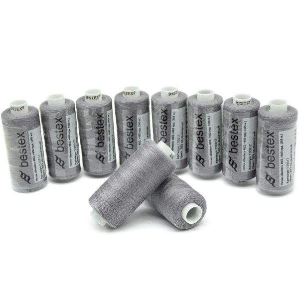 Нитки швейные бытовые Bestex 40/2, 365 м (400 ярд) / 10 кат., 393 пепельно-фиолетовый