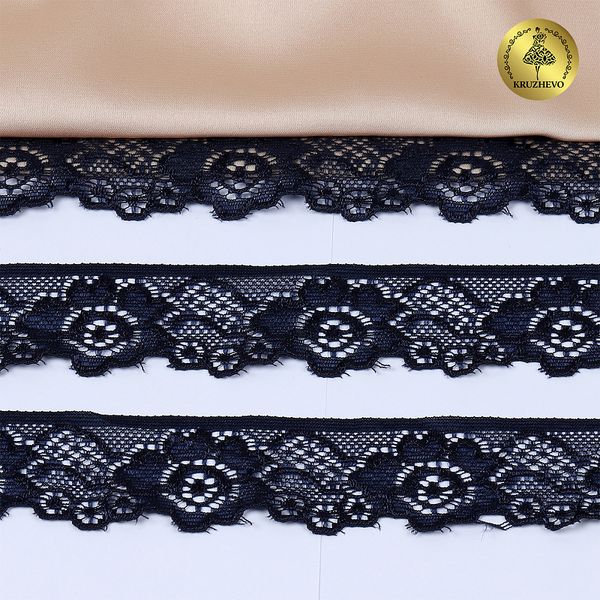 Кружево эластичное (стрейч) 30 мм, L839, цв.S058 синий сапфир уп.50м, Kruzhevo