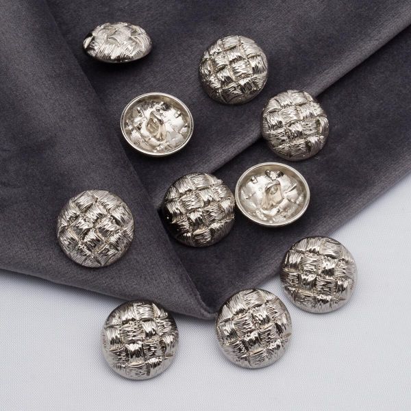 Пуговицы на ножке 28L=18 мм, металл, M.Silver (матовый серебристый), 10 шт, MP03