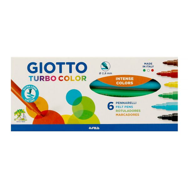 Набор фломастеров 6 цв, Turbocolor, Giotto F415000