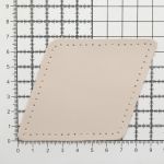 Заплатки пришивные из кожи, ромб 8х11,2см с перфорацией, 2 шт, 100% кожа, 06 бежевый, 9125