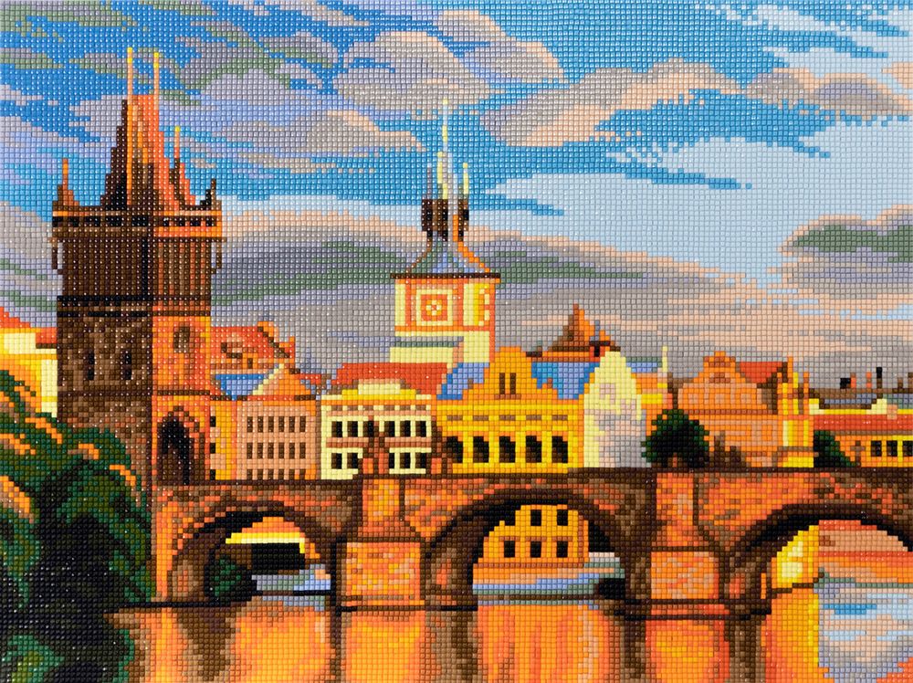 Алмазная (кристальная) мозаика Фрея, Прага. Карлов мост, 40х30 см