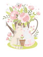 Алмазная (кристальная) мозаика Фрея ALBP-308, постер Цветы и котики, 30х40 см