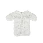 Кофта вязаная мини (ручная вязка), ширина 6см длина 8см рукав 3,5см цв.белый