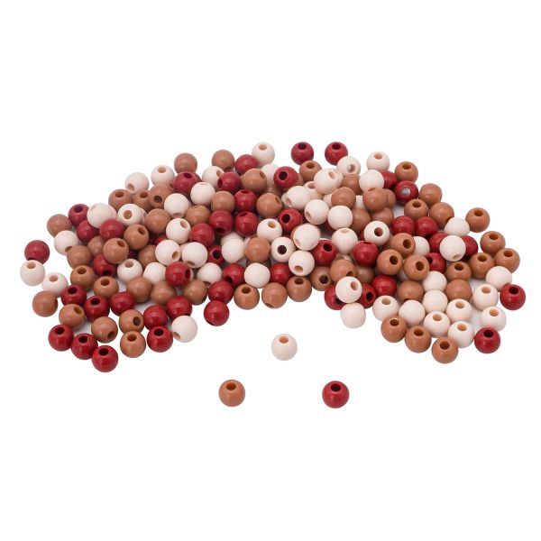 Бусины пластик ⌀8 мм, 50 г, микс цвета, круглые, Astra&Craft (тёплый микс), 1AL121-2