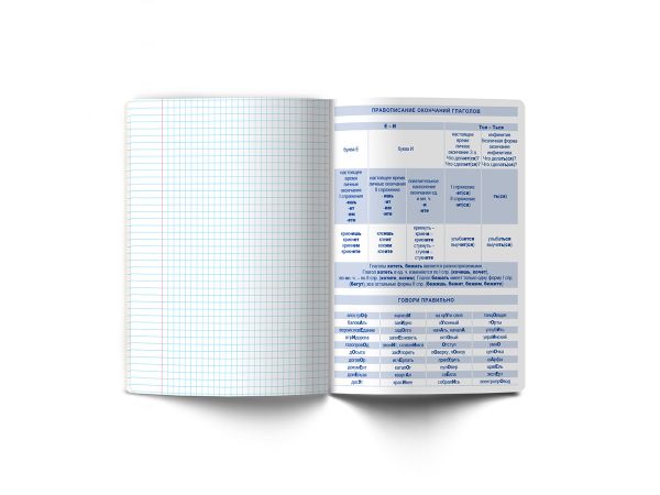 Тетрадь со справочным материалом Доска желаний, A5+ 48 л. на скобе 60 г/м², белизна 90%, 10 шт, линия, 000517 Русский язык, Светоч 48ТПСКд5_0_2_2