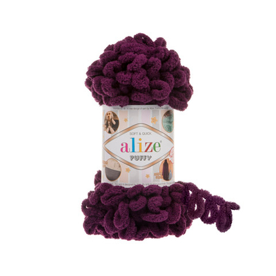 Пряжа Alize (Ализе) Puffy / уп.5 мот. по 100 г, 9м, 111 сливовый