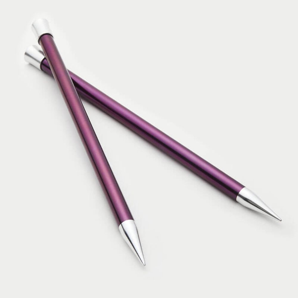 Спицы прямые Knit Pro Zing 3,75 мм / 35 см, алюминий, аметистовый, 2 шт, 47298