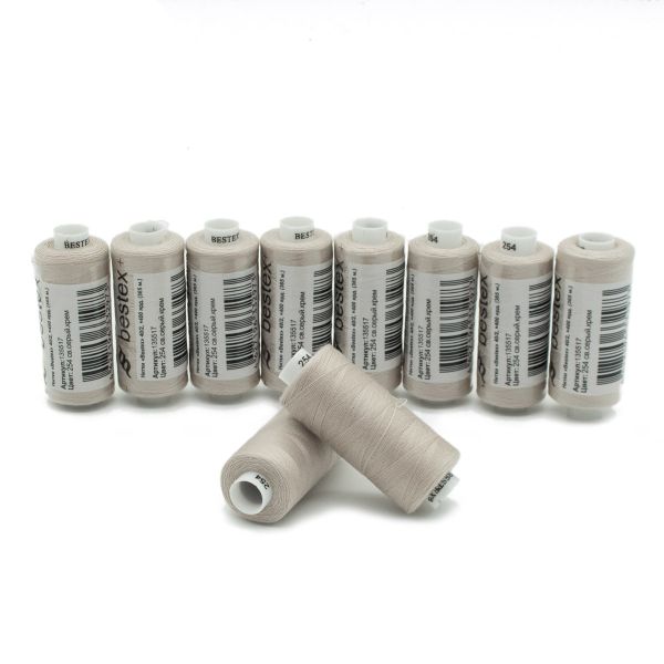 Нитки швейные бытовые Bestex 40/2, 365 м (400 ярд) / 10 кат., 254 тускло-розовый