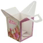 Коробка под кулич с окном 15х15х18 см, №1 Пасха розовая, S-Chief CBC-010