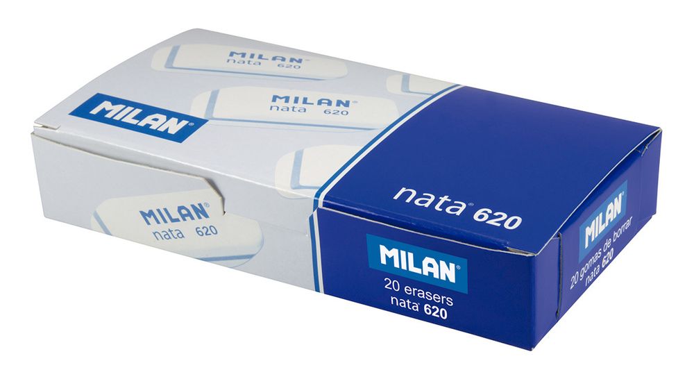 Ластик nata 620 скошенный 5.6х1.9х1.2 см, 20 шт, мягкий CPM620, Milan