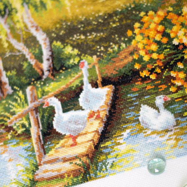 Набор для вышивания нитками Чудесная игла 110-331, Деревенский пруд, 40х31см