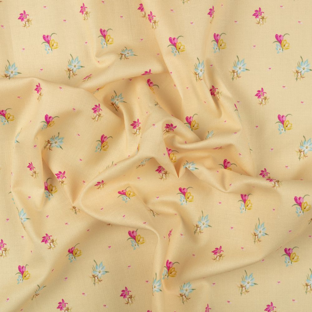 Ткань для пэчворка Peppy Весенний этюд, отрез 50х55 см, 146 г/м², ВЭ-16 желтый, Peppy