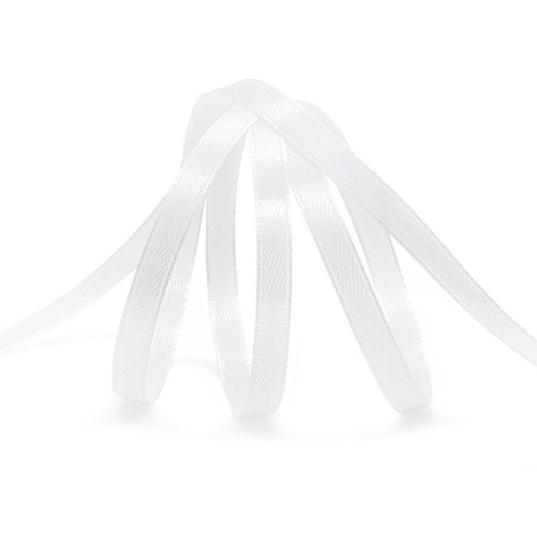 Лента атласная 1-сторонняя 6.0 мм / 22.86±1 метров, 002 белый, Globus