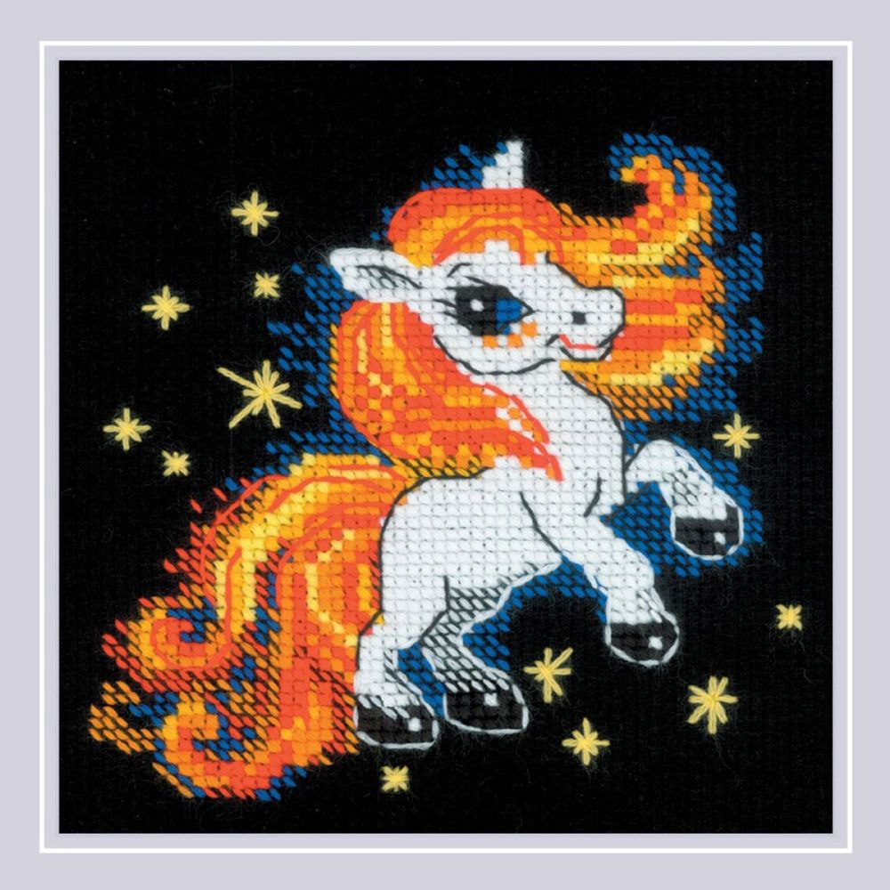 Набор для вышивания нитками Риолис, Огненная лошадка 15х15см