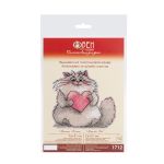 Набор для вышивания нитками Овен, Магнит. Котик. 9,6х9,1см