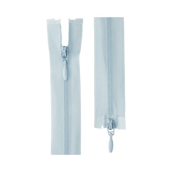 Молния спираль потайная плательная Т3 (3 мм) 2 зам., разъем., 60 см, 302 св.серо-голубой, G103L2 Gamma, 10 шт