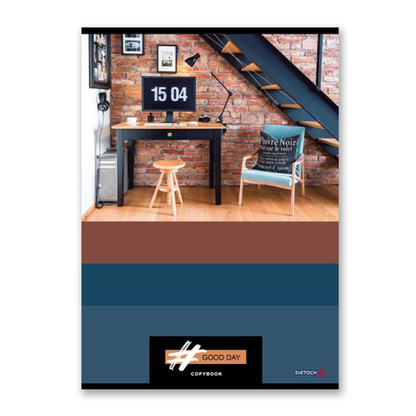 Тетрадь ученическая общая, твин лак, A4 80 л. на скобе 65 г/м², белизна 100%, 6 шт, клетка, 000460 Стильный офис, Светоч 80ТСК4_8_2_1