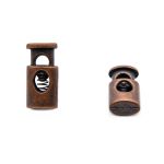 Фиксатор (зажим) для шнура металл 1 отв., 20х10 мм, (in ⌀4.5 мм), цв.т.медь, 20 шт