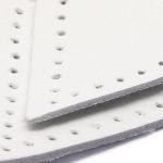 Заплатки пришивные из кожи, треугольник равнобедр., стор. 5см, с перфорацией, 2 шт, 100% кожа, 08 белый, 9901