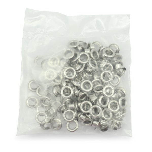 Люверсы металл ⌀_5.0 мм (внутр.), никель, 100 шт, BIG