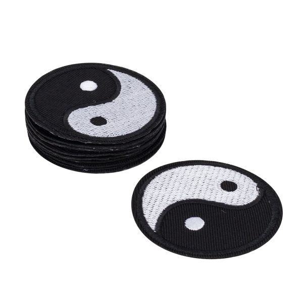 Термоаппликация инь и ян ⌀6 см, чёрно-белый, 10шт
