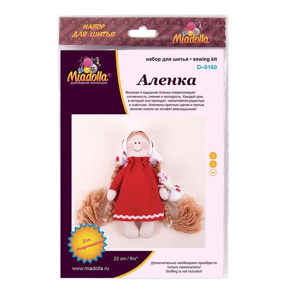 Набор для шитья игрушки Аленка 22 см, Miadolla D-0160