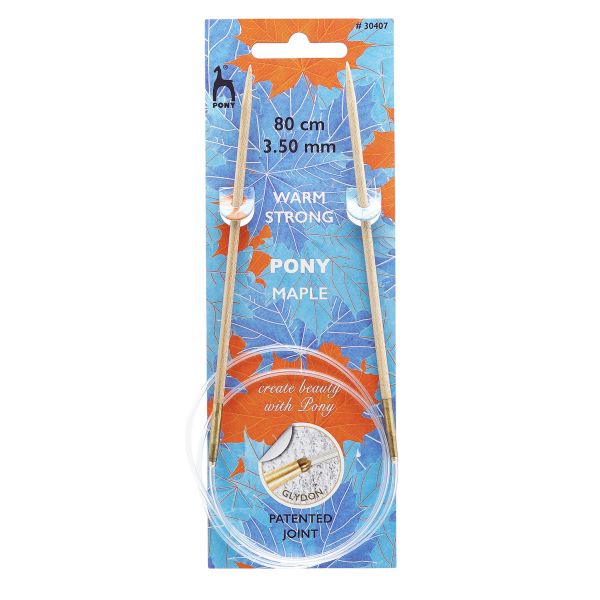 Спицы круговые Pony Maple ⌀3.5 мм, 80 см, клен, 30407