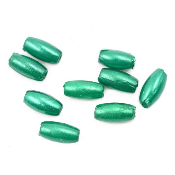 Бусины пластик (жемчуг) 3х6 мм, 15 г, Astra&Craft, J531 зеленый