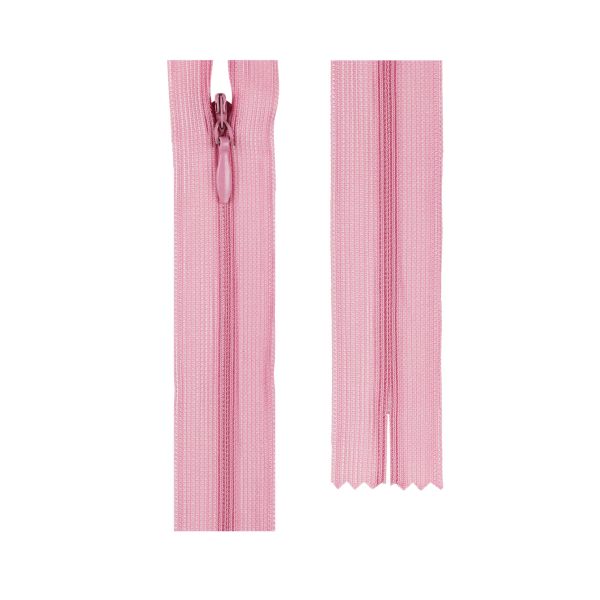 Молния спираль потайная плательная Т3 (3 мм) 1 зам., н/раз., 20 см, 10 шт, №139 розовый, Gamma G013P