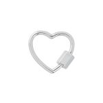 Замок карабин декоративный сердце 18х19 мм, 5 шт, №01 серебро, Zlatka FMK-V02