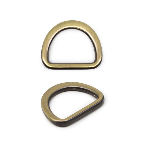 Полукольцо литое металл внутр. 15 мм (внешн. 20х17 мм), плоское, 20 шт, латунь ГР, 6870