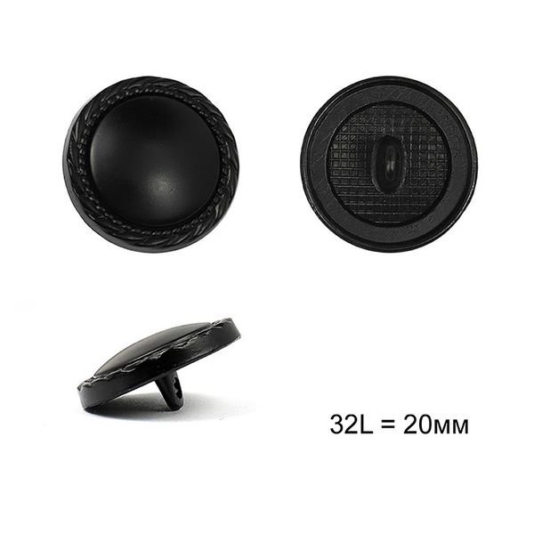 Пуговицы металлические на ножке 32L-20мм, С-ME330 цв.черный, 36 шт