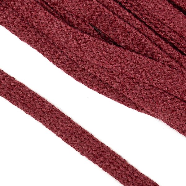 Шнур плоский плетеный х/б ⌀12.0 мм / 50 метров, турецкое плетение цв.014 краповый