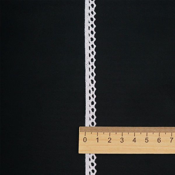 Кружево вязаное (тесьма) 10 мм / 13.72 метра, хлопок, белый, 3AR3335