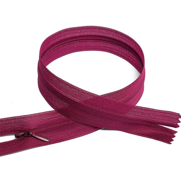 Молния потайная (скрытая) Т3 (3 мм) 1 зам., н/раз., 50 см, цв.F177 бордо уп.50 шт