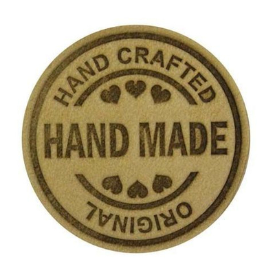 Термоаппликация из кожи Hand Made D3,4см, 100% кожа, 41 бежевый