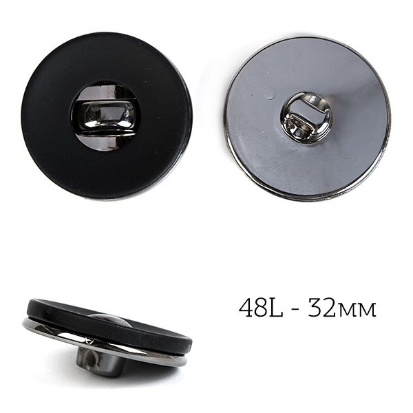 Пуговицы на ножке пластик J.8937A цв.01 черный 48L-32мм, 36 шт