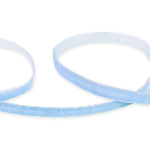 Лента бархатная (тесьма) 06.0 мм / 16.5±1 метра, 129 голубой, Blitz VR-06