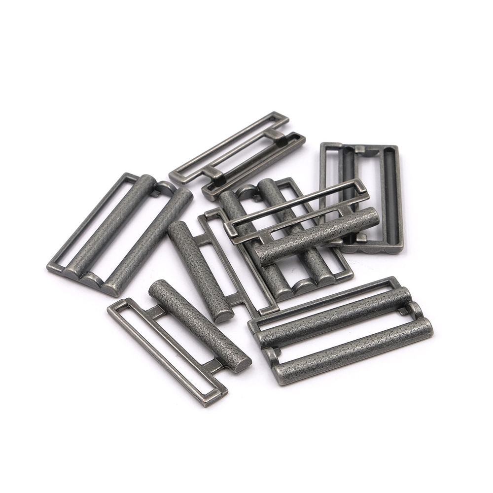 Пряжка-застежка 40 мм (внешн. 45х31 мм), 4 шт, т.серебро, BIG