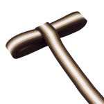 Стропа (ременная лента) 30 мм / 3 метра, [25 г/пог.м], с принтом 2-сторонняя, 1224 белый/бежевый/коричневый, 3Al361