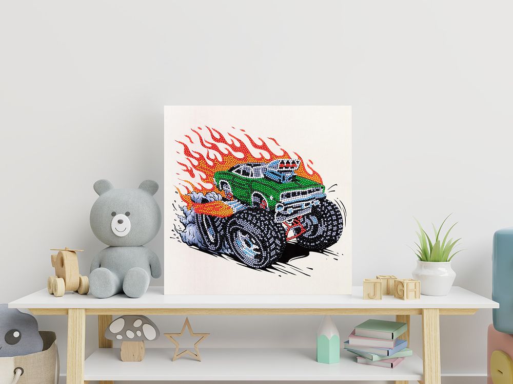 Алмазная (кристальная) мозаика Фрея, постер Монстр Трак 30х30 см