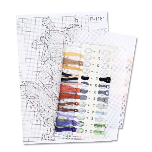 Набор для вышивания нитками МП Студия, на пластиковой канве Лиса Алиса 17х10см