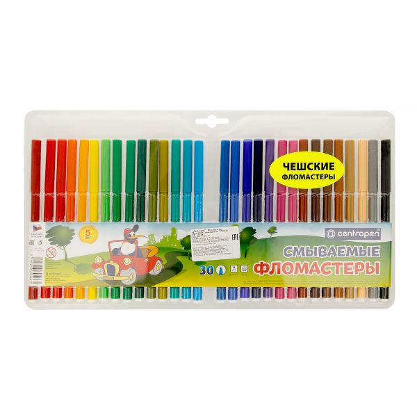 Фломастеры Пингвины смываемые, Centropen 7790/30 ТР