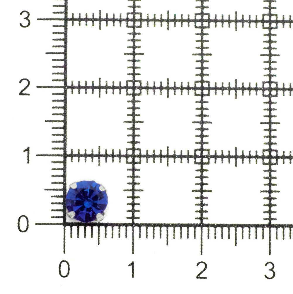 Хрустальные стразы в цапах/серебро, 6мм, 40 шт/упак, Astra&Craft (25 синий), 4AR169/176