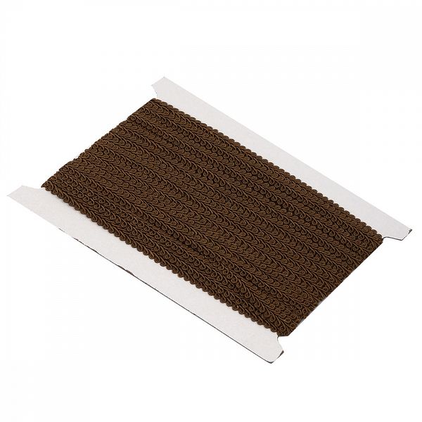 Тесьма Шанель плетеная 12 мм, 0384-0018 цв.30 коричневый уп.9м