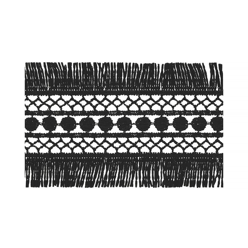 Кружево гипюр (плетёное) 50 мм / 10 м, черный, Gamma GGM-5001